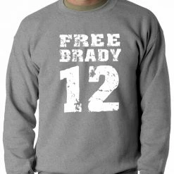 Bewild Free Brady #12 - Deflategate New England Football Adult Crewneck Sport Inspiration