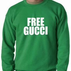 Bewild Hip-Hop Inspired Clothing Free Gucci Guwop Adult Crewneck