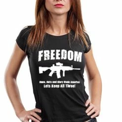 Bewild Freedom Guns Guts Glory Girl's T-Shirt Cool Funny & Offensive