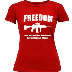 Bewild Freedom Guns Guts Glory Girl's T-Shirt Cool Funny & Offensive