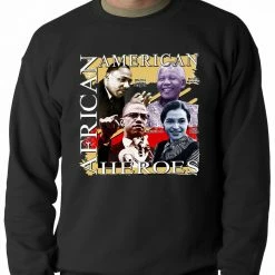 Bewild Nationality & Ethnic Full Color African American Heroes Adult Crewneck