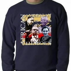 Bewild Nationality & Ethnic Full Color African American Heroes Adult Crewneck