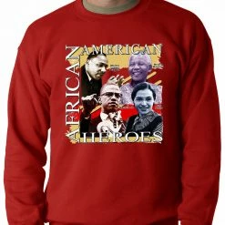 Bewild Nationality & Ethnic Full Color African American Heroes Adult Crewneck