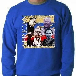 Bewild Nationality & Ethnic Full Color African American Heroes Adult Crewneck
