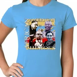 Bewild Full Color African American Heroes Ladies T-shirt Nationality & Ethnic