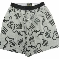 Bewild Fun Boxers - Got Gas? (Light Grey/Black) Men's Boxers