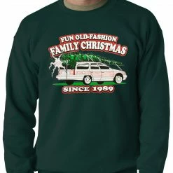 Bewild Fun Old-Fashioned Family Christmas Since 1989 Adult Crewneck Holiday Prints