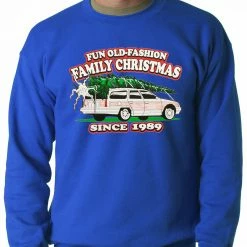 Bewild Fun Old-Fashioned Family Christmas Since 1989 Adult Crewneck Holiday Prints