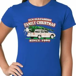 Bewild Fun Old-Fashioned Family Christmas Since 1989 Ladies T-shirt Holiday Prints