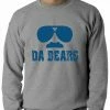 Bewild Funny "Da Bears" Sunglasses & Mustache Adult Crewneck