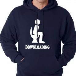 Bewild Funny Downloading Poop Adult Hoodie