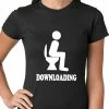 Bewild Funny Downloading Poop Ladies T-shirt