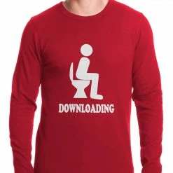 Bewild Funny Downloading Poop Thermal Shirt