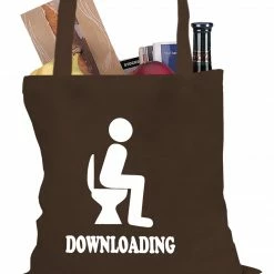 Bewild Funny Downloading Poop Tote Bag Cool Funny & Offensive
