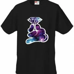 Bewild Cool Funny & Offensive Galaxy Cartoon Hand Holding Diamond Men's T-Shirt