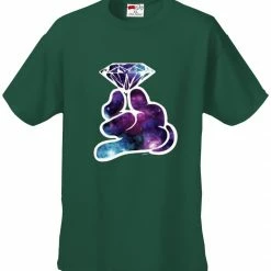 Bewild Cool Funny & Offensive Galaxy Cartoon Hand Holding Diamond Men's T-Shirt