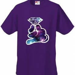 Bewild Cool Funny & Offensive Galaxy Cartoon Hand Holding Diamond Men's T-Shirt