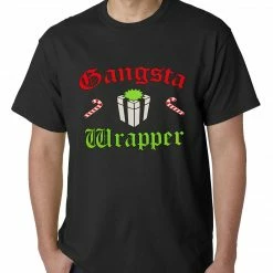 Bewild Holiday Prints Gangsta Wrap Funny Christmas Mens T-shirt