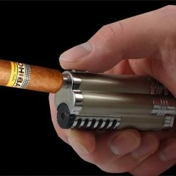 Bewild Gentleman's Triple Torch Cigar Lighter With Retractable Hole Punch