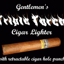 Bewild Gentleman's Triple Torch Cigar Lighter With Retractable Hole Punch