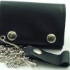 Bewild Genuine Leather Chain Wallet (Plain Black)