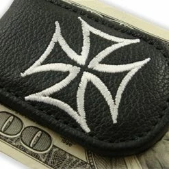 Bewild Genuine Leather Magnetic Money Clip (Iron Cross)