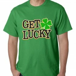 Bewild Get Lucky Irish Shamrock Mens T-shirt St.Patricks Day