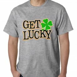 Bewild Get Lucky Irish Shamrock Mens T-shirt St.Patricks Day