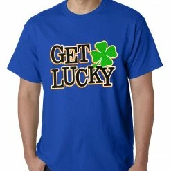 Bewild Get Lucky Irish Shamrock Mens T-shirt St.Patricks Day