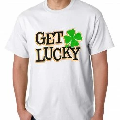 Bewild Get Lucky Irish Shamrock Mens T-shirt St.Patricks Day