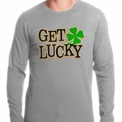 Bewild Get Lucky Irish Shamrock Thermal Shirt