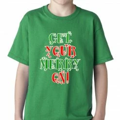 Bewild Holiday Prints Get Your Merry On Christmas Kids T-shirt