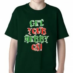 Bewild Holiday Prints Get Your Merry On Christmas Kids T-shirt