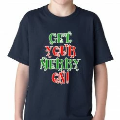 Bewild Holiday Prints Get Your Merry On Christmas Kids T-shirt