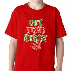Bewild Holiday Prints Get Your Merry On Christmas Kids T-shirt
