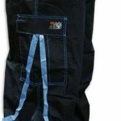 Bewild Ghast Cargo Drawstring Pants (Black/ Light Blue)