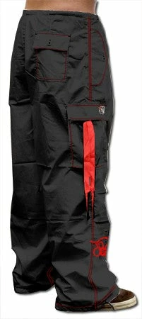 Bewild Ghast Apparel Ghast Cargo Drawstring Pants (Black / Red)