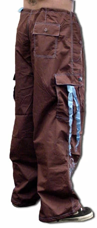 Bewild Ghast Cargo Drawstring Pants (Brown/Lt. Blue)