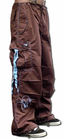 Bewild Ghast Cargo Drawstring Pants (Brown/Lt. Blue)