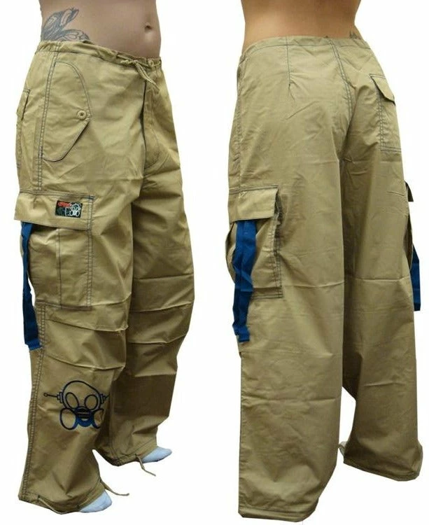 Bewild Ghast Cargo Drawstring Pants (Khaki / Blue) 3 Bewild Ghast Cargo Drawstring Pants (Khaki / Blue)