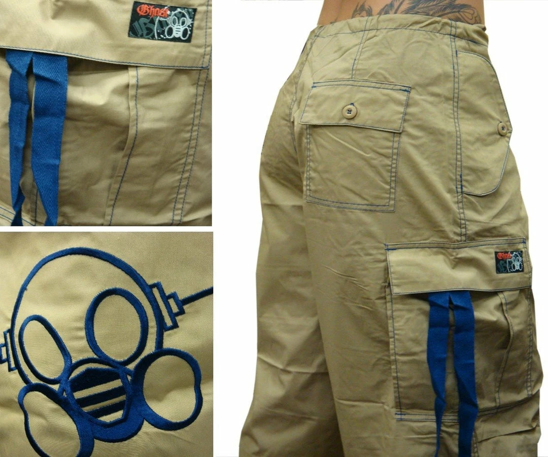 Bewild Ghast Cargo Drawstring Pants (Khaki / Blue) 6 Bewild Ghast Cargo Drawstring Pants (Khaki / Blue)