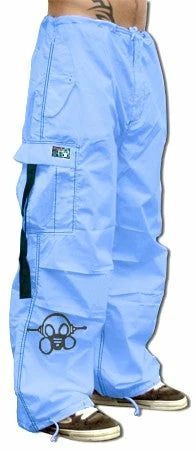 Bewild Ghast Cargo Drawstring Pants (Light Blue With Black)