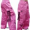 Bewild Ghast Cargo Drawstring Pants (Pink/Black) 2 Bewild Ghast Cargo Drawstring Pants (Pink/Black)