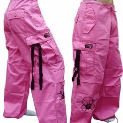 Bewild Ghast Cargo Drawstring Pants (Pink/Black)