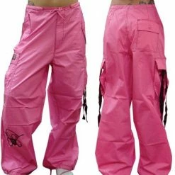 Bewild Ghast Cargo Drawstring Pants (Pink/Black)