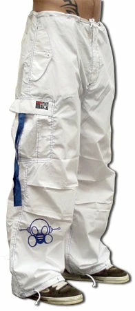 Bewild Ghast Cargo Drawstring Pants (White/Blue)