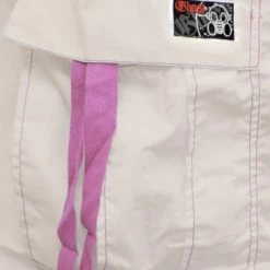 Bewild Ghast Cargo Drawstring Pants (White/Pink)