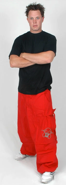 Bewild Ghast Cargo Drawstring Raver Pants (Red) 8 Bewild Ghast Cargo Drawstring Raver Pants (Red)
