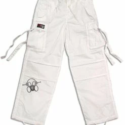 Bewild Ghast Cargo Drawstring Raver Pants (White)