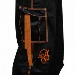 Bewild Ghast Contrast Stitch Cargo Raver Pants (Black / Orange)